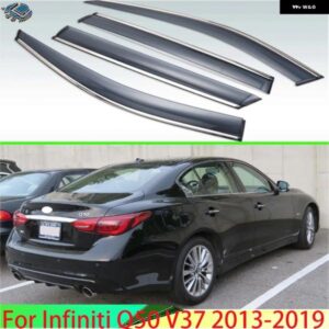 インフィニティ Q50 V37 2013-2019 プラスチック 外装 バイザー ベント シェード ウィンドウ サン レイン ガード ディフレクター 4個 2014-