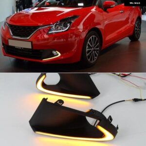 スズキ 車 LED DRL デイタイム ランニングライト フォグランプ 黄色ウインカー バレーノ 2016-19 カスタムパーツ アクセサリー 交
