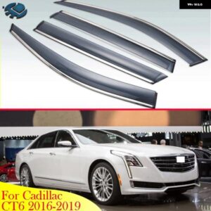 キャデラック CT6 2016-2019 カーアクセサリープラスチック 外装 バイザーベントシェードウィンドウ サンレインガードディフレクター 4個
