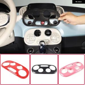 フィアット 500 2016+ ABS カーボンカーエアコン調整スイッチフレームカバー ステッカー 室内装飾アクセサリー カスタムパーツ アクセサリ