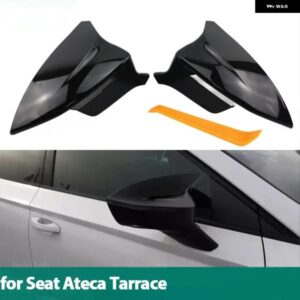 2X バックミラー サイドミラー カバー キャップ 光沢ブラックシートキュプラ ATECA KH7 TARRACO KN2 2016-2024 カスタムパーツ アクセサリ