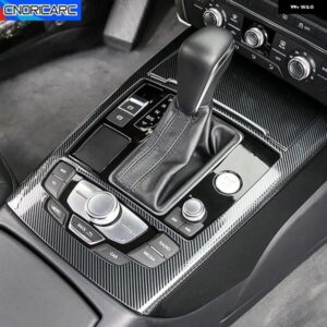 AUID A6 C7 2012-2018 センターコンソールギアシフトパネル フレーム装飾ギアシフトカバー トリム カーボンカラーカーアクセサリー カスタ