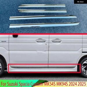 スズキ スペーシアカスタム MK54S MK94S 2024 2025 カーアクセサリー ABS クロームサイドドアボディモールドモールドトリム