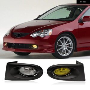 フロントバンパー ライト アキュラ RSX 2002 2003 2004 ドライブフォグランプ ハーネスキットフォグライト カバー 黄色レンズハロゲン カス