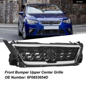 フロントバンパー グリル クロームサラウンド付き 6F0853654D バンパー センターエアインテークグリル 6F MK5 フェイスリフト前 2017-2021
