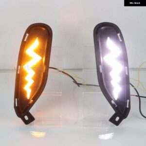 車 LED デイタイム ランニングライト BYD ソングプラス DMI 2021 2022 フォグランプ カバー DRL 流れるウィンカーフロントフォグライト カ