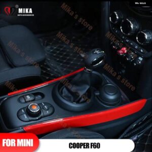 2個 ミニクーパー F60 同胞ギアシフト両方ボックスサイド装飾ストリップ ABS カバー ステッカー デカール自動車アクセサリー カスタムパー
