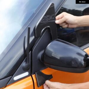 スマートフォーツー 2009-2015 ABS カーボンバックミラー トライアングルパネル カバー トリム ステッカー カーアクセサリー カスタムパー