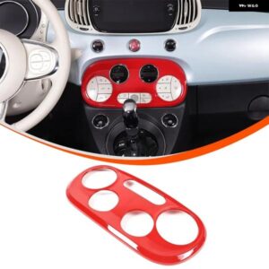 ABS 赤ステッカー フィアット 500 2016+ カーエアコン調整スイッチボタンフレームステッカー カーアクセサリー カスタムパーツ アクセサリ