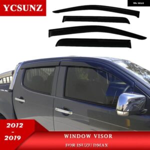 ドアウィンドウ バイザーいすゞ DMAX D-MAX 2012-19 ウィンドウ ディフレクターアクセサリーダブルキャビン カスタムパーツ アクセサリー
