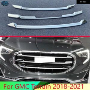 GMC モールド 2018-2021 ABS クロームフロントセンターメッシュグリル カバー ラジエーターストリップトリム 装飾スタイリング カスタムパ