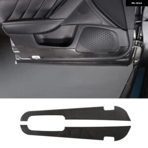 インフィニティ Q50 Q50L 2015-2022 ソフトカーボンフロントドアアンチキックパネル ステッカー インテリア アクセサリー 2個 カスタムパー