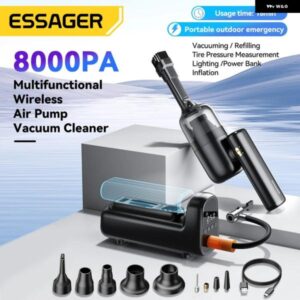 多機能 ハンドヘルド真空ポンプ 4000MAH 送風機ダスターエアコンプレッサータイヤインフレーター充電式 LED ライト 付き カスタムパーツ ア