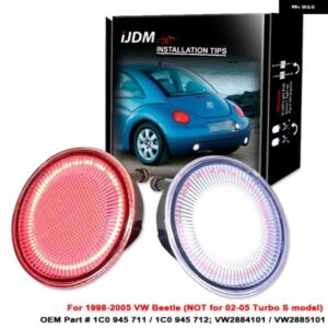 フル LED リアバンパー リフレクターライト 1998-2005 VW ビートルレッド機能 テールリアフォグライト ホワイトリバースバックアップライト