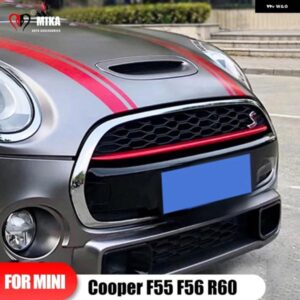 ミニ F55 F56 R60 車グリル エアアウトレットシェルストライプトリム カバー ステッカー フロントグリル ABS 装飾自動 カスタムパーツ アク