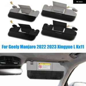 GEELY MANJARO 2022 2023 XINGYUE L KX11 車用サンシェード サンバイザー ライト ミラー 付き サイドシャドウサングラス ブラックグレー カ