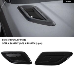 ダイナミック スタイル グロスブラック ボンネットグリル エアベント トリム LR098767 スポーツ L494 フェイスリフト 2018-2022 カスタムパ