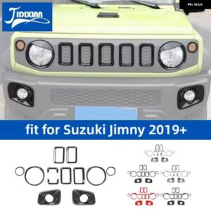 スズキ フロントインサートグリル ヘッドライト ウィンカーフォグライト ランプ 装飾カバー ジムニー 2019-24 アップ カスタムパーツ アク