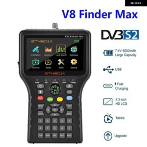 V8 ファインダー MAX 衛星信号ファインダー 4.3インチ LCD DVB-S/S2/S2X H.265 ACM 衛星ネットワーク 8 ビット ロケーター GTMEDIA TV チュ