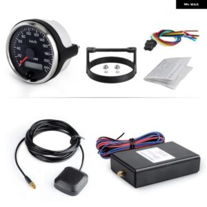 220KM/H GPS スピードメーター ワインダーカウンター 12V 24V 85MM スピードゲージメーター LED と GPS アンテナモーター車トラックボート