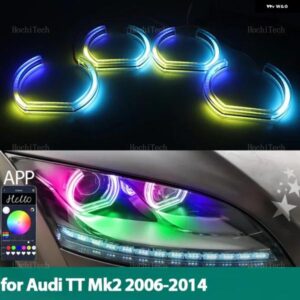 シーケンシャルアプリ リモコンスタイル マルチカラーモード エンジェルアイズ リング LED ウインカー AUDI TT MK2 2006-2014 カスタムパー