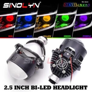 2.5インチ 4300K 6000K BI LED プロジェクターレンズヘッドライト H7 H4 H1 9005 9006 デビルアイ LED ヘッドランプ カーアクセサリー カス