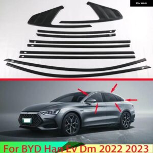 BYD ハン EV DM 2022 2023 カーアクセサリーピアノブラックボディスタイリングスティックウィンドウ ガーニッシュストリップトリム カスタ