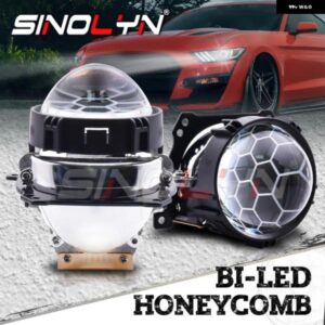 2.8インチ バイ LED プロジェクターレンズハニカム LED ライト 車 HELLA 3R G5 エッチングヘッドライト レンズカーアクセサリー カスタムパ