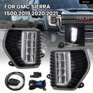 GMC シエラ 1500 2019-2020 ヘッドライト ドライビングフォグライト LED ヘッドライト ベゼルフレームカバー グリル カーアクセサリー カス