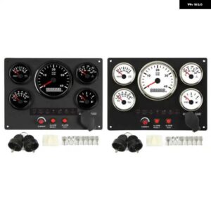 ボートマリン計器パネル 4000RPM タコメーター 燃料レベル水温油圧計電圧計 5 ダッシュゲージセット カスタムパーツ アクセサリー 交換用部