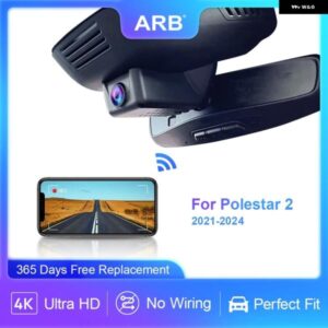 ダッシュカム POLESTAR 2 2021-24 ARB 4K 2160P 完璧な OEM スタイル車 DVR WIFI 接続ループ記録 カスタムパーツ アクセサリー 交換用部品