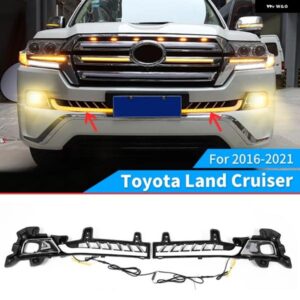 ランドクルーザー 200 LC200 2016-2021 アップグレード 装飾アクセサリーグリル ダイナミック LED ランプ ステアリングデイタイム ランニン