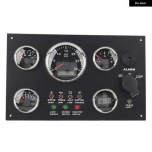12V/24V コンビネーションゲージクラスター油圧レベル水温電圧表示メーター ゲージイグニッションキースイッチ付き カスタムパーツ アクセ