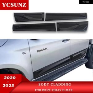ABS サイドボディクラッディングいすゞ DMAX D-MAX 2020-24 2025 ダブルキャブカーアクセサリー カスタムパーツ アクセサリー 交換用部品
