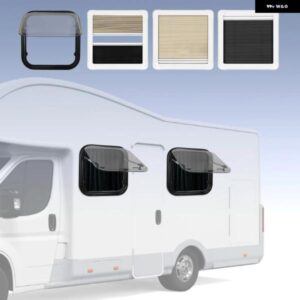 RV キャラバン ウィンドウ 遮光カーテン付き 75° 開口レンジ H500MM W500MM カットアウト プッシュアウトウィンドウ RV キャンピングカー ト
