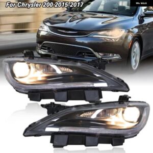 クライスラー 200 ヘッドライト 2015 2016 2017 ハロゲンヘッドランプ ヘッドライト 7 ピン車 DRL ウィンカーライト アクセサリー 68284784