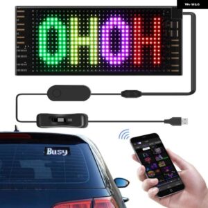 ミニ LED カーサイン 6.7インチ X 2.76インチ 柔軟な USB LED デジタルサイン アプリ制御 DIY プログラム可能なスクロールサイン