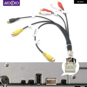 12PIN RCA ワイヤーハーネスアダプタパイオニア DMH130BT AVH240EX DMH340EX AVH241EX カーラジオステレオユニット フロントリア サブウーファー出力