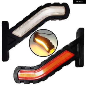 2個 リア LED 懐中電灯トレーラークリアランスライト トラック ポジションライトダイナミックウィンカー赤白アンバー 24V