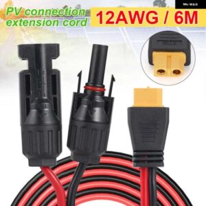 12AWG XT60 メスヘッド太陽光発電接続ラインソーラーパネル 充電ケーブル 6 メートル PCV 純銅