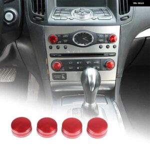 カーエアコンボリュームラジオボタン ノブカバー アルミ装飾リングインフィニティ G25 G27 G37 2007-2013 オート