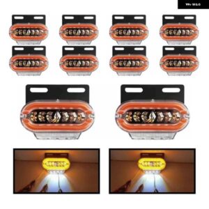 10個 24V LED トラック サイド マーカー ライトトレーラークリアランスライトライトサイドウィンカーポジションランプアンバーホワイトレッドブルー