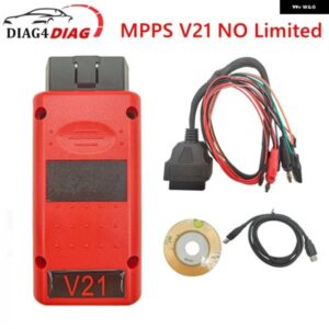 MPPS V21 リセットボタン 寿命使用 MPPS フルチップブレークアウトトリコアケーブル OBD2 ECU チップチューニングツール