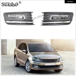 VW ポロセダン 2016-19 スタイリング フロントバンパー ハロゲン フォグランプ フォグライト と フォグランプ グリル