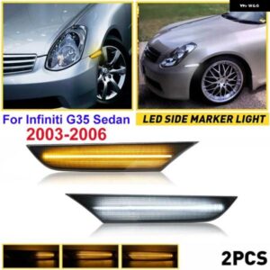 2個 車 LED サイド マーカー ライト G35 セダンベース X 2003-2006/スカイライン V35 セダン 2001-2006 用