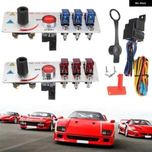 12 ボルト自動 LED トグル点火 スイッチ パネル の強力なレーシングカーエンジン スタートプッシュセットキット #294386