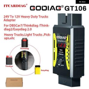 GODIAG GT106 24V - 12V 大型 トラック アダプター X431 用 トラック コンバーター 大型車両診断サポート THINKCAR