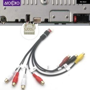パイオニア DMH-130BT AVH-241EX DMH-340EX AVH-240EX カーラジオステレオユニット 12PIN RCA ワイヤーハーネスアダプター フロントリア サブウーファー
