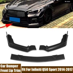 フロントバンパー 下リップスポイラートリムカバー カー インフィニティ Q50 スポーツ 2014-2017 フロントリッププロテクター