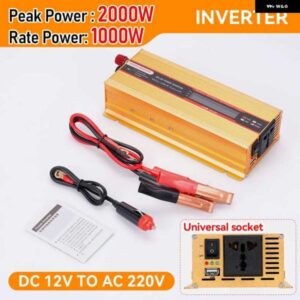 DC24V に AC 220V 2000ワット 正弦波インバーター電源ソーラーカーインバーター LED ディスプレイ電圧コンバータ